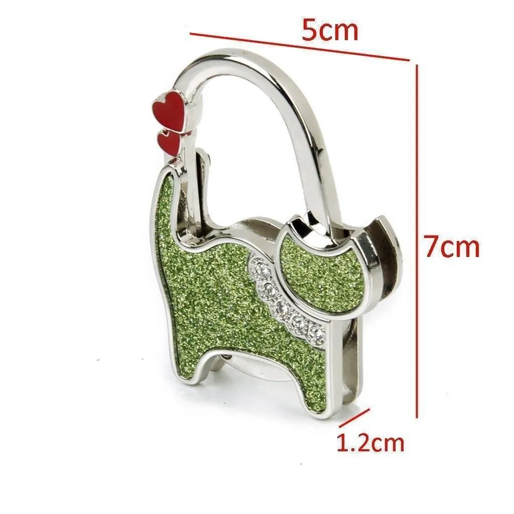 10 Designs, Cat Foldable Bag Rhinestone Hanger hook