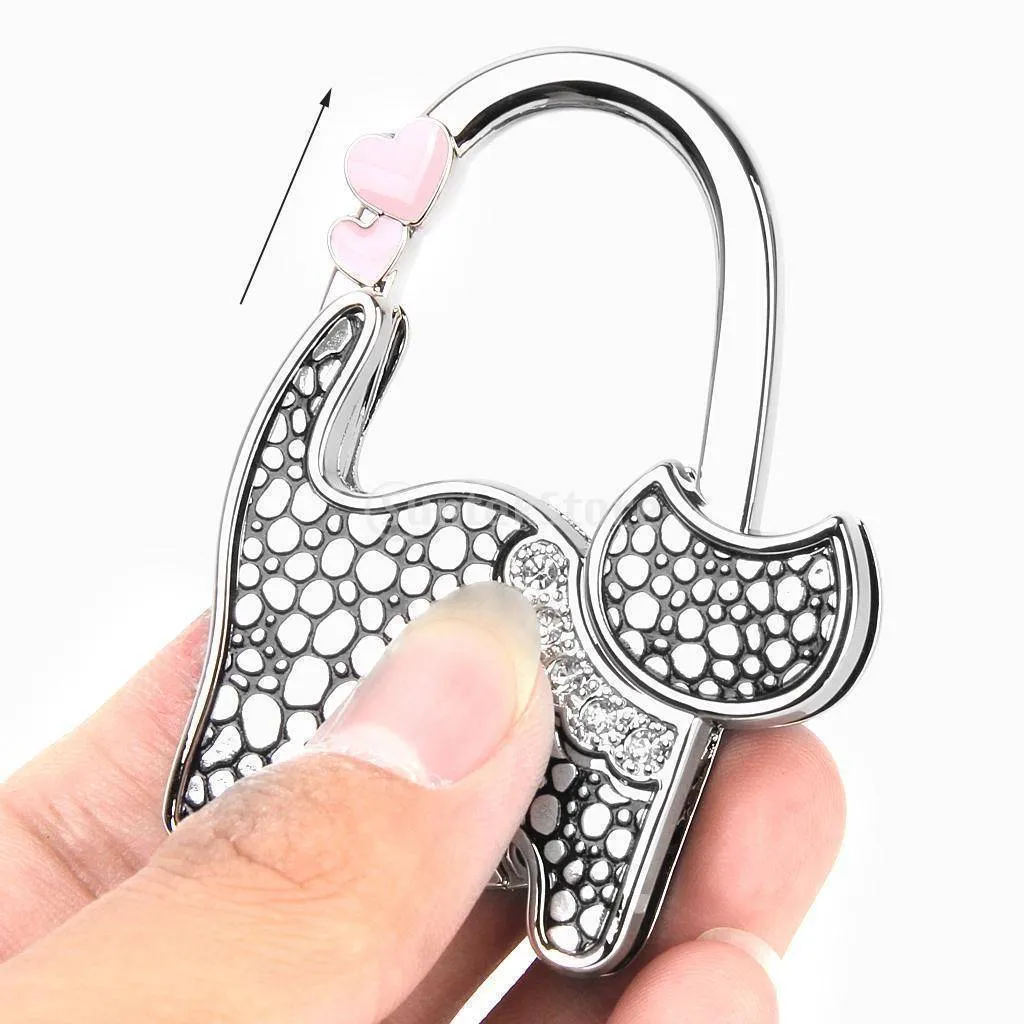 10 Designs, Cat Foldable Bag Rhinestone Hanger hook