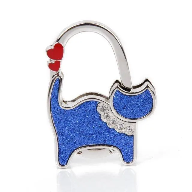 10 Designs, Cat Foldable Bag Rhinestone Hanger hook