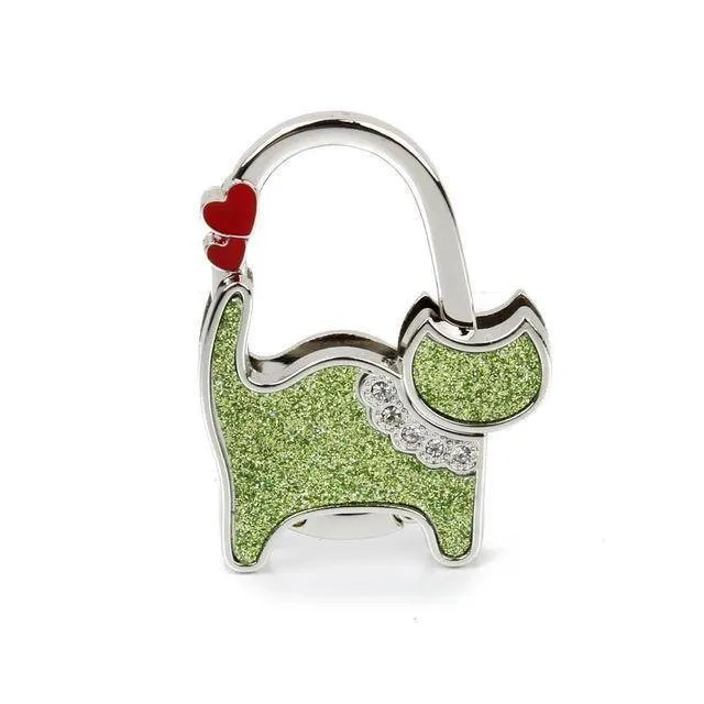 10 Designs, Cat Foldable Bag Rhinestone Hanger hook