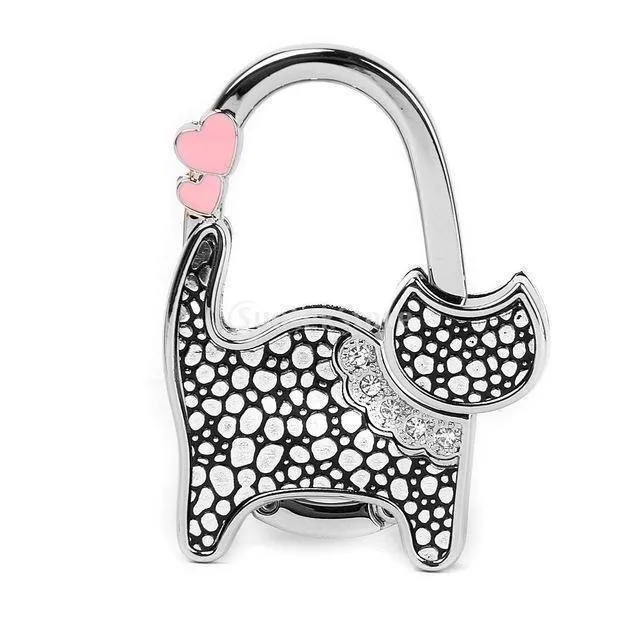 10 Designs, Cat Foldable Bag Rhinestone Hanger hook