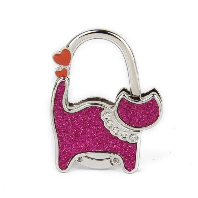 10 Designs, Cat Foldable Bag Rhinestone Hanger hook