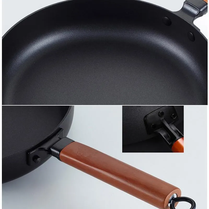 10" Black Vintage Style Cast Iron Non-stick Frying Pan