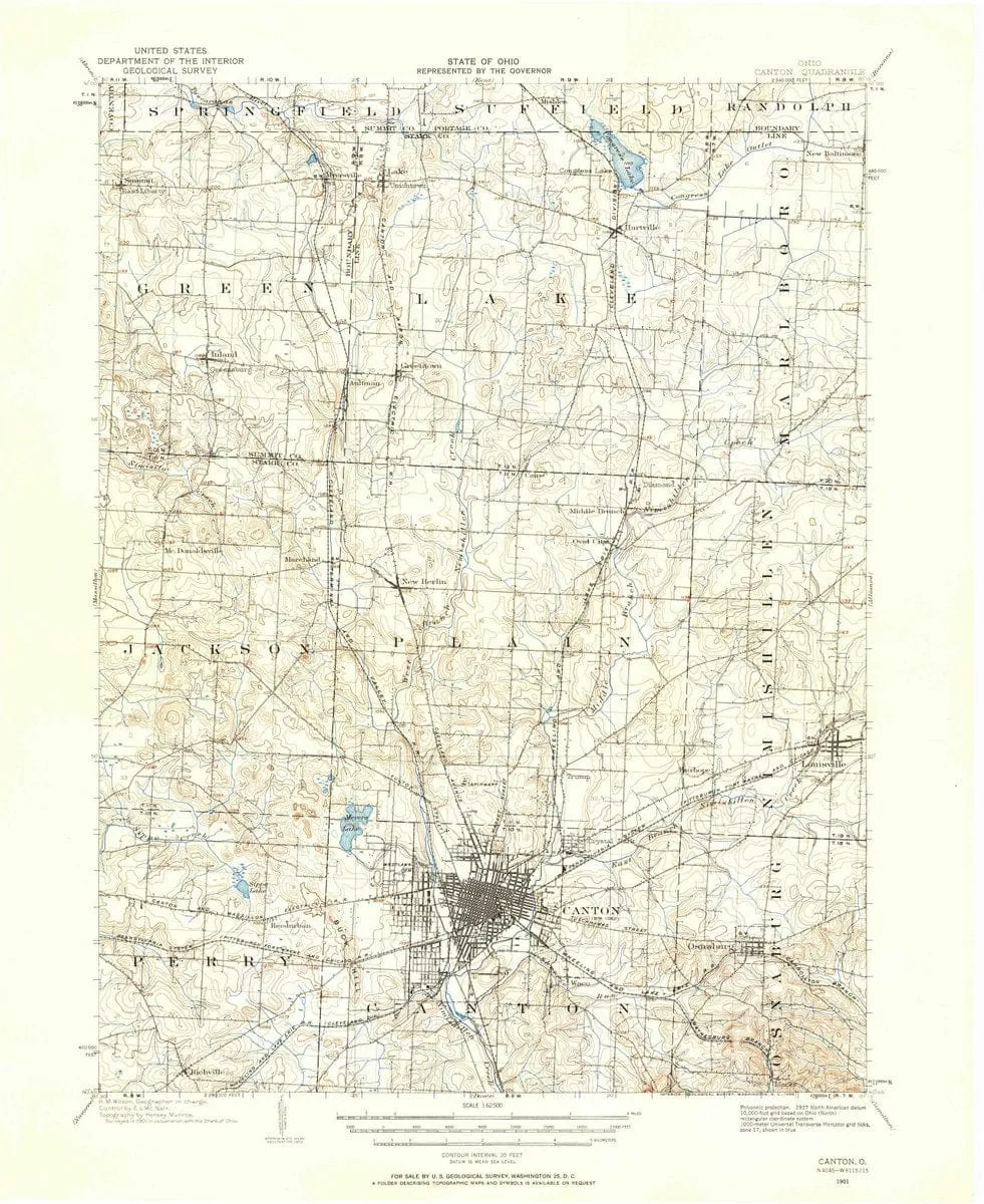 1901 Canton, OH  - Ohio - USGS Topographic Map