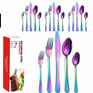 20 Pcs Stainless Steel Flatware Set Tableware Set-Chrome