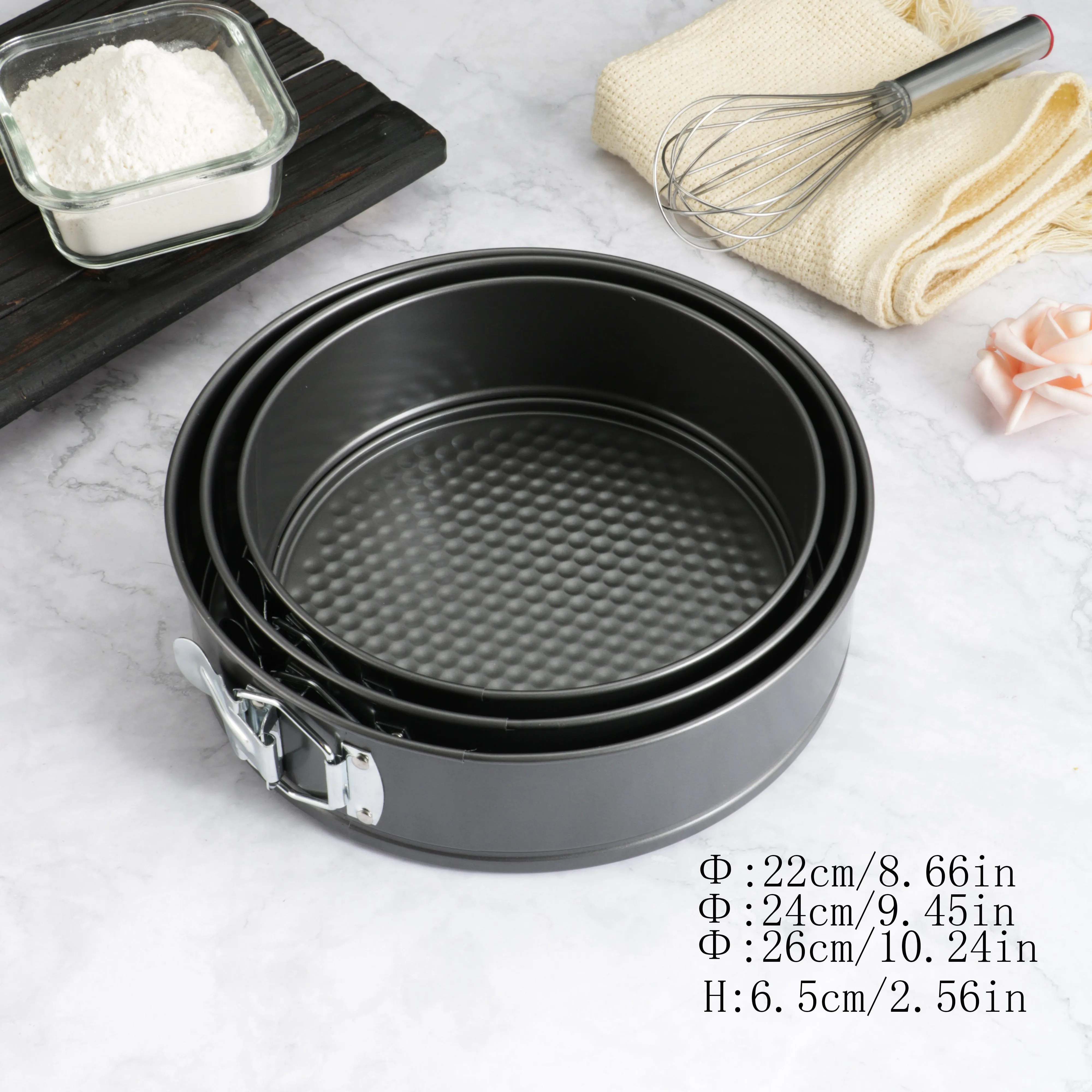 3pc Removable Springform Cake Pan Bundle  Effortlessly MessFree Baking