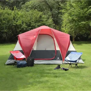 ALPHA CAMP 6 Person Camping Tent Extended Dome Design