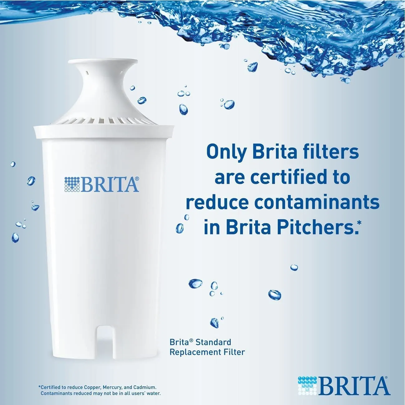 Brita Pitcher Replacement Water Filters 8 Count, Fits All Brita Pitchers -White