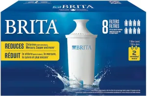 Brita Pitcher Replacement Water Filters 8 Count, Fits All Brita Pitchers -White