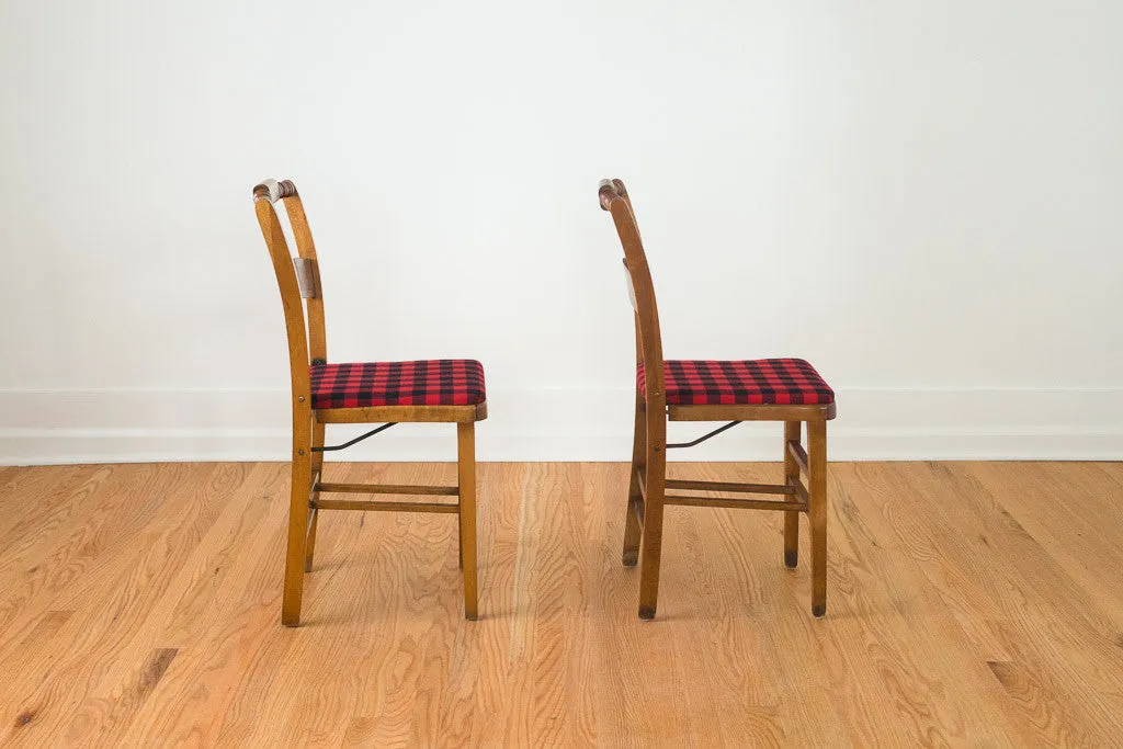 Buffalo Plaid Folding Chairs