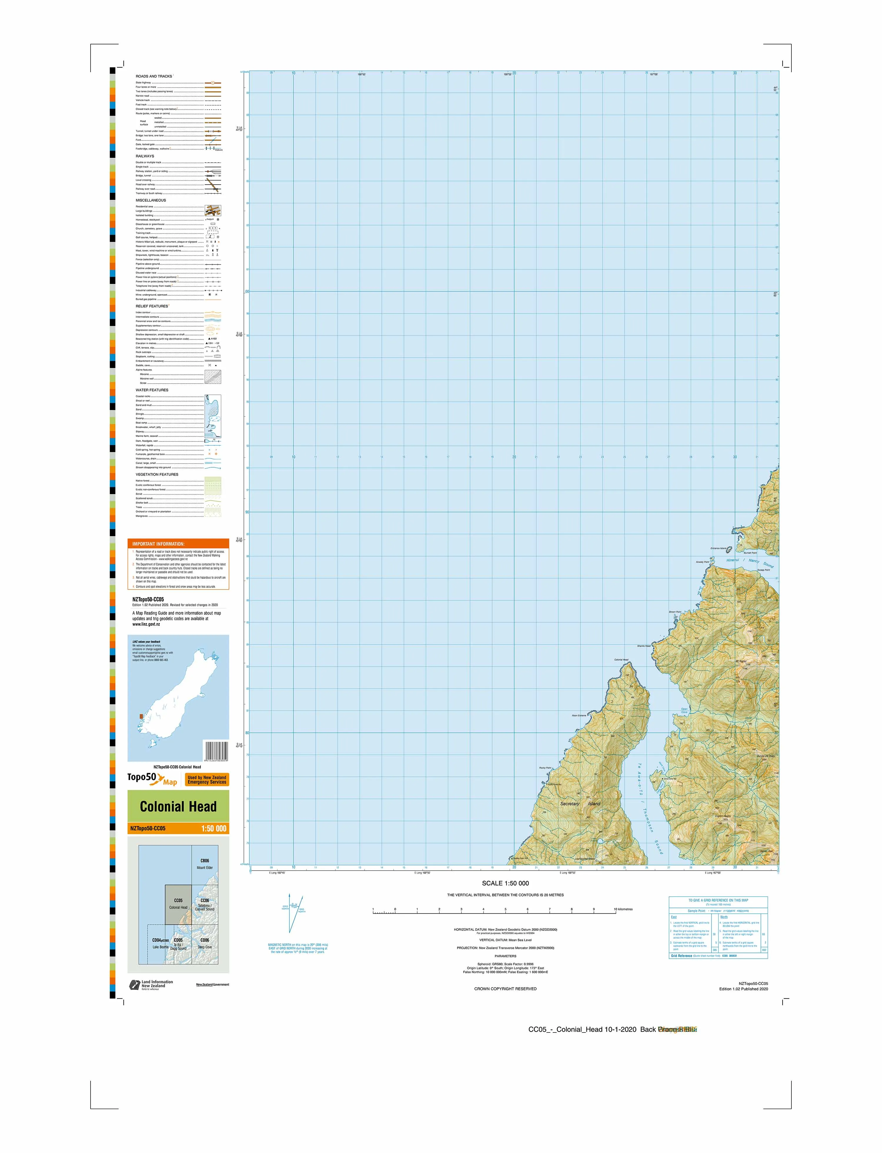 CC05 - Colonial Head Topo50 map