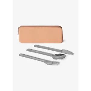 Citron Stainless Steel Cutlery with Pouch - Blush Pink