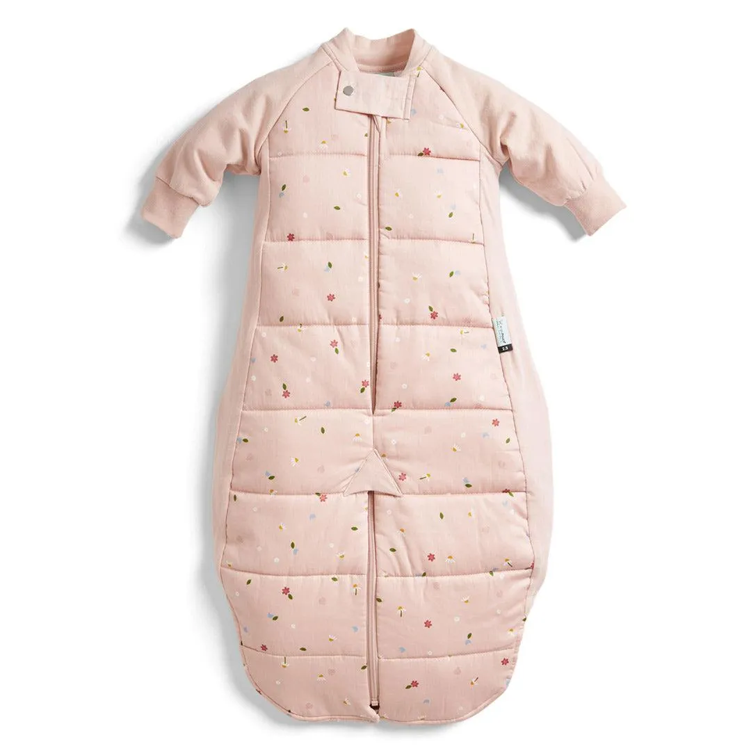 ergoPouch Organic Winter Long Sleeved 2 in 1 Sleeping Suit Bag - 2.5 TOG - Daisies