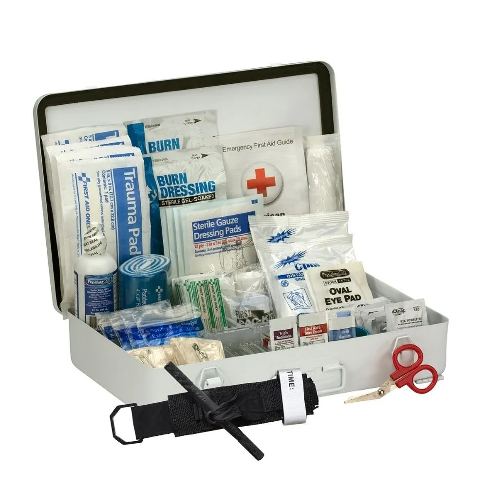 First Aid Only 91347 50 Person First Aid Kit, 2021 ANSI B,  Metal Case