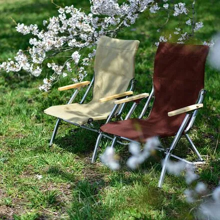 Folding low beach chair Snow Peak, brown