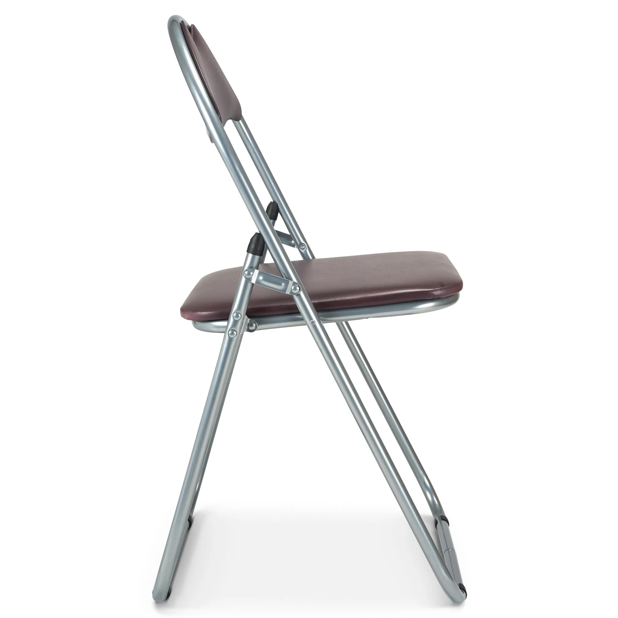 Folding Padded Office Chair - Brown