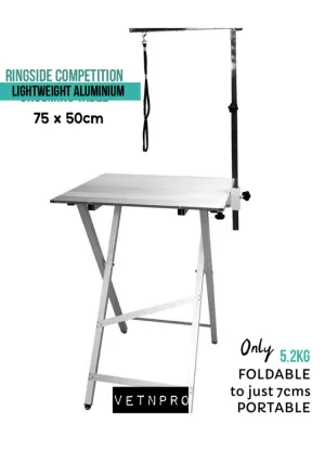 Groomers Competition Show ring-side portable grooming table 1 colour 1 size left super lightweight foldable SILVER only