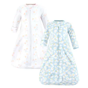 Hudson Baby Cotton Long-Sleeve Wearable Sleeping Bag, Sack, Blanket, Mixed Daisy