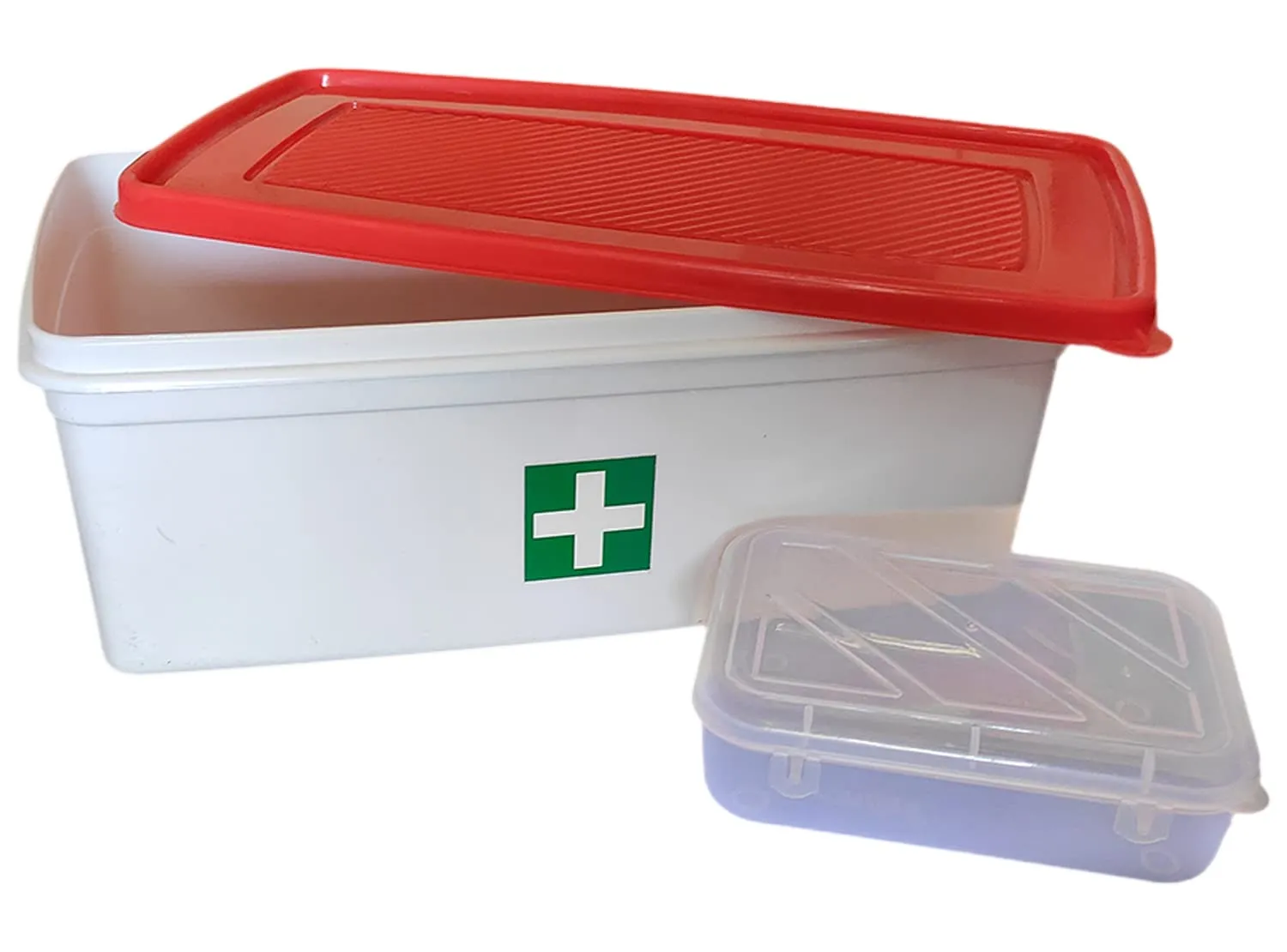 Kuber Industries Multiuses Plastic Medicine/First Aid Box (Red & White)-50KM01117