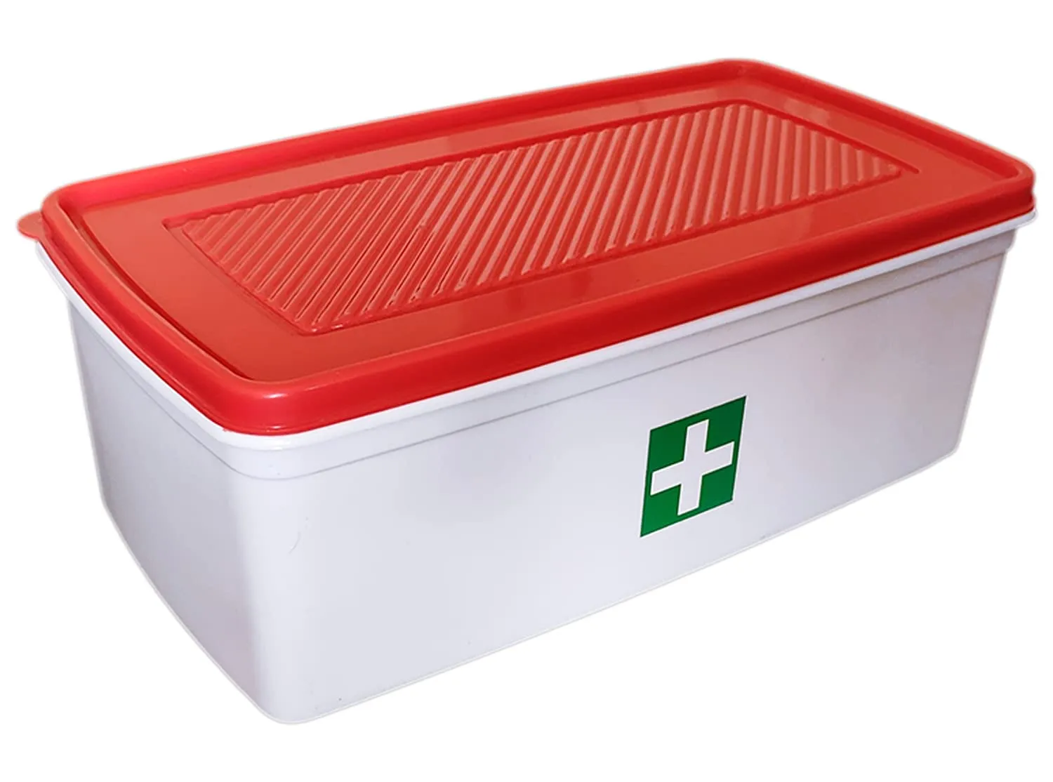 Kuber Industries Multiuses Plastic Medicine/First Aid Box (Red & White)-50KM01117