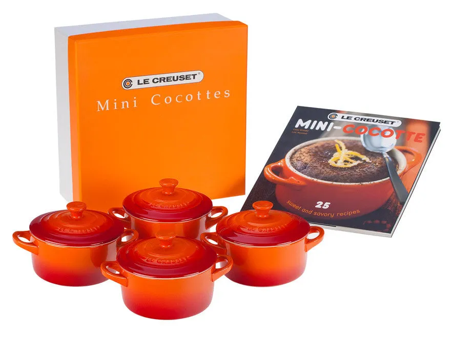 Le Creuset Mini Cocottes Set/4 W/ Cookbook