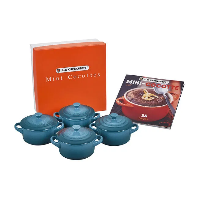 Le Creuset Mini Cocottes Set/4 W/ Cookbook