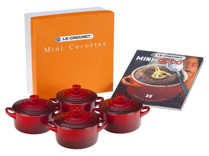 Le Creuset Mini Cocottes Set/4 W/ Cookbook