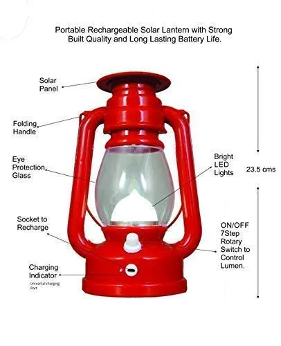 LED Emergency Solar & Electric Rechargeable Portable Lantern Torch Table Lamp with Eye Protection Glass