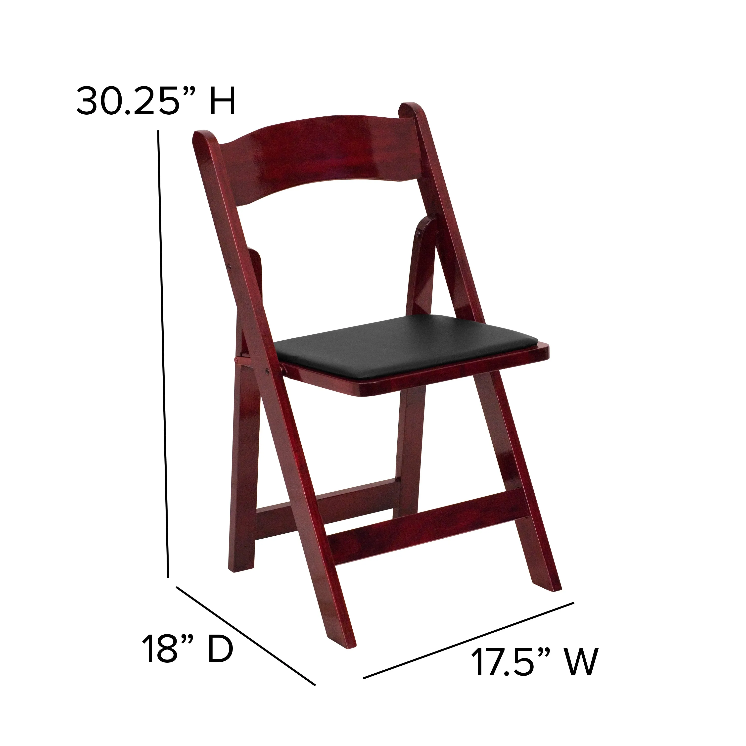 Mahogany Wood Folding Chair 2-XF-2903-MAH-WOOD-GG