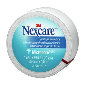 Nexcare Micropore Gentle Paper Tape, Breathable, 1 Inch X 10 Yards