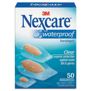 Nexcare™ Waterproof Bandage 50ct, Assorted, Clear