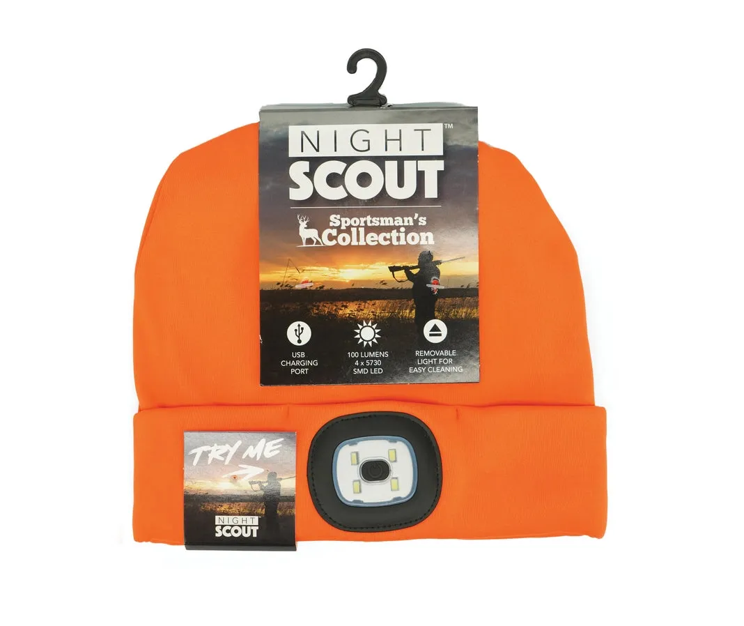 Night Scope Sportsman Orange or Camo beanie hat