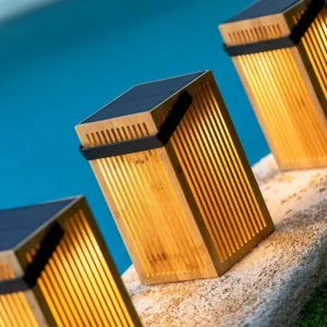 Okinawa Outdoor Solar Lantern - Bamboo