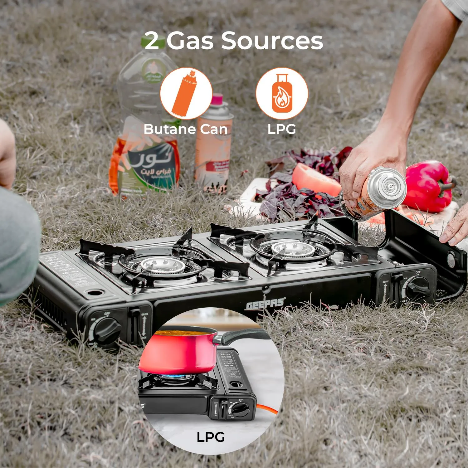 Portable Single and Double Burner Camping Gas Stove