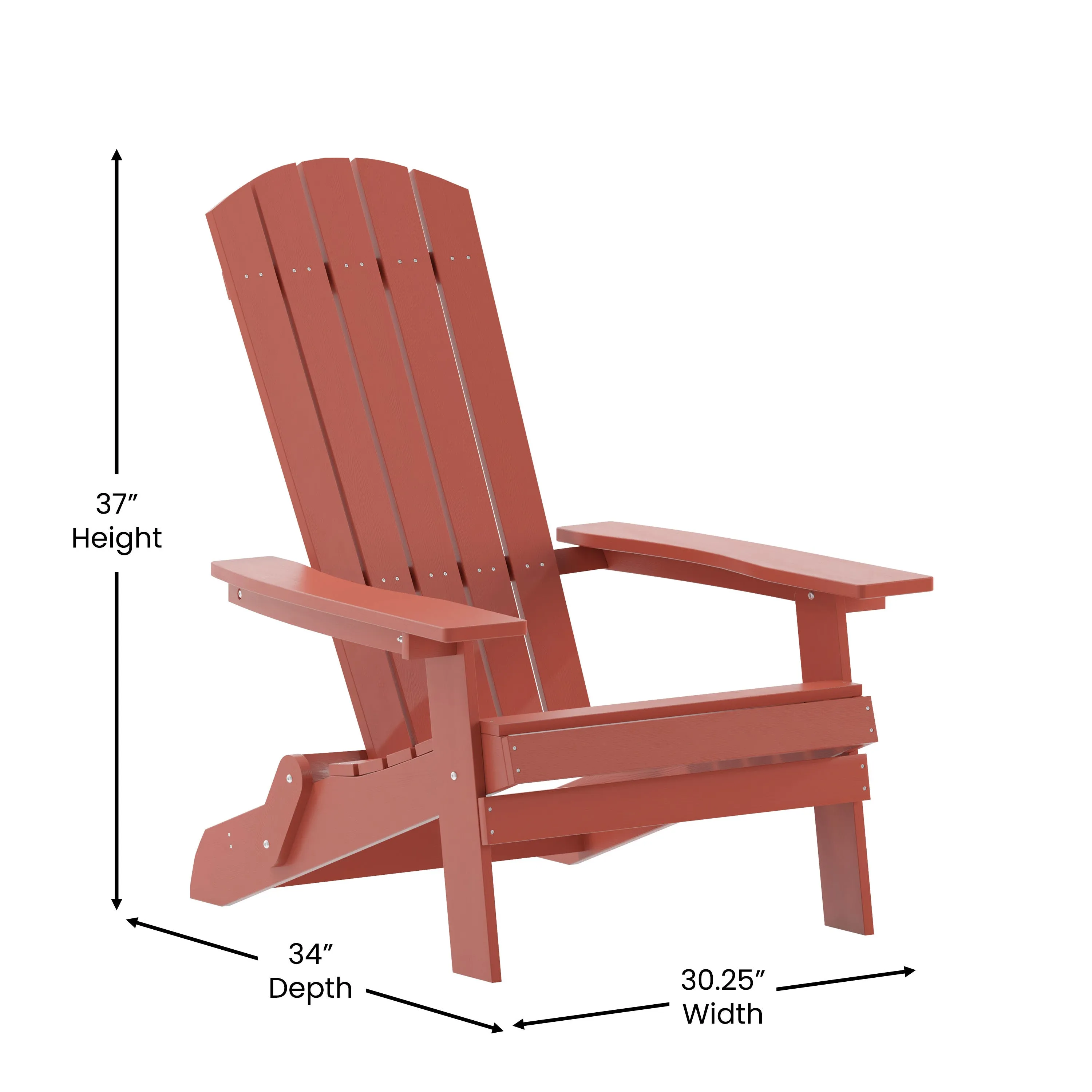 Red Folding Adirondack Chair JJ-C14505-RED-GG