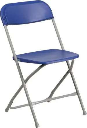 Rivera Heavy Duty Plastic Folding Chair, Blue