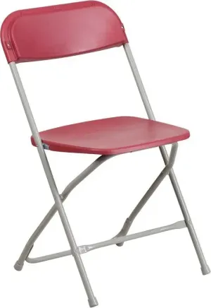 Rivera Heavy Duty Plastic Folding Chair, Red