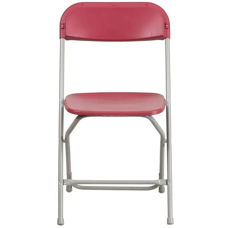 Rivera Heavy Duty Plastic Folding Chair, Red