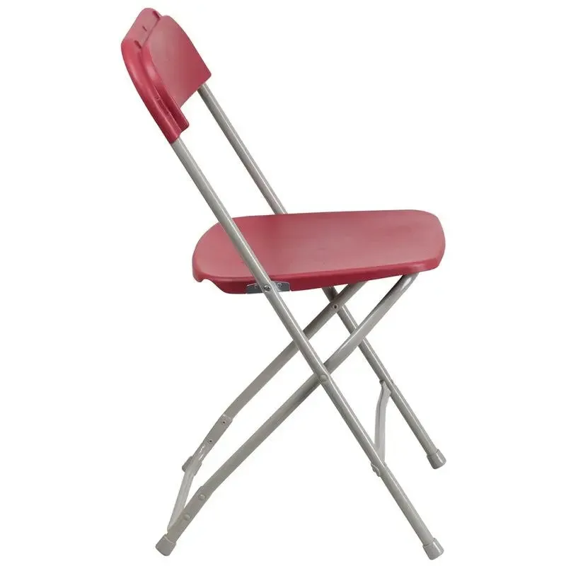 Rivera Heavy Duty Plastic Folding Chair, Red