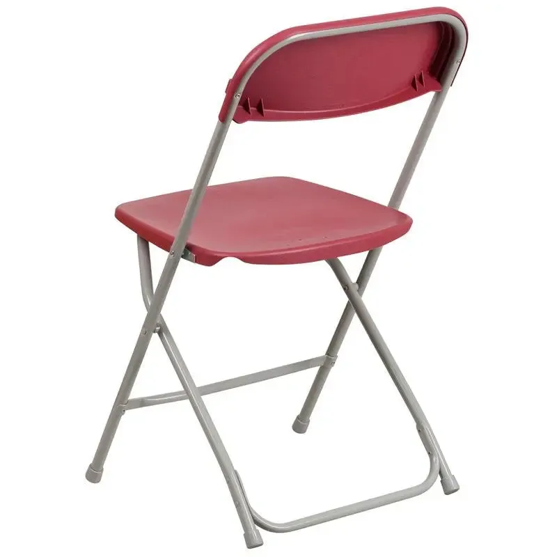 Rivera Heavy Duty Plastic Folding Chair, Red