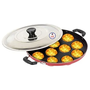 Sjeware Appam Maker Non Stick with lid 12 pits, appam pan, appe pan, appam Maker Non Stick with lid, paniyaram pan Non Stick, appe pan Non Stick