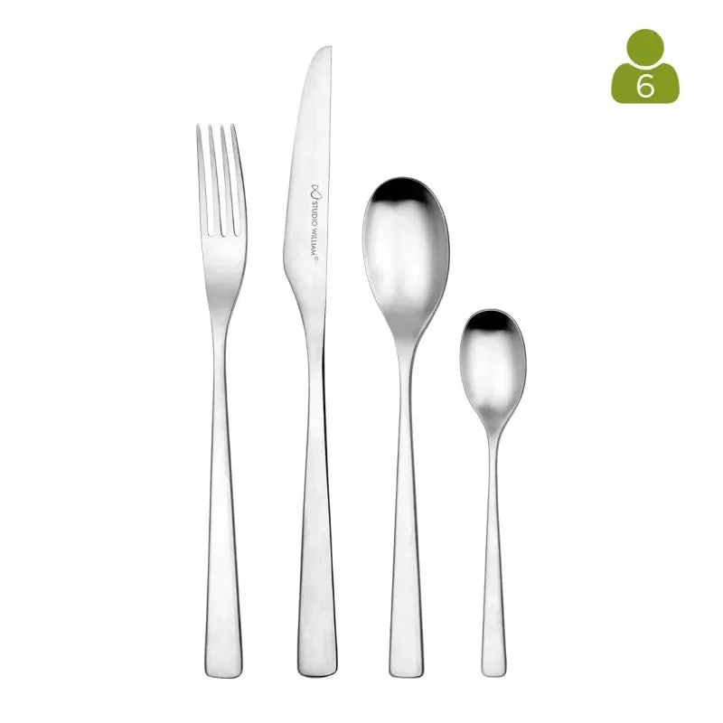 Studio William Tilia Satin  24 Piece Cutlery Set