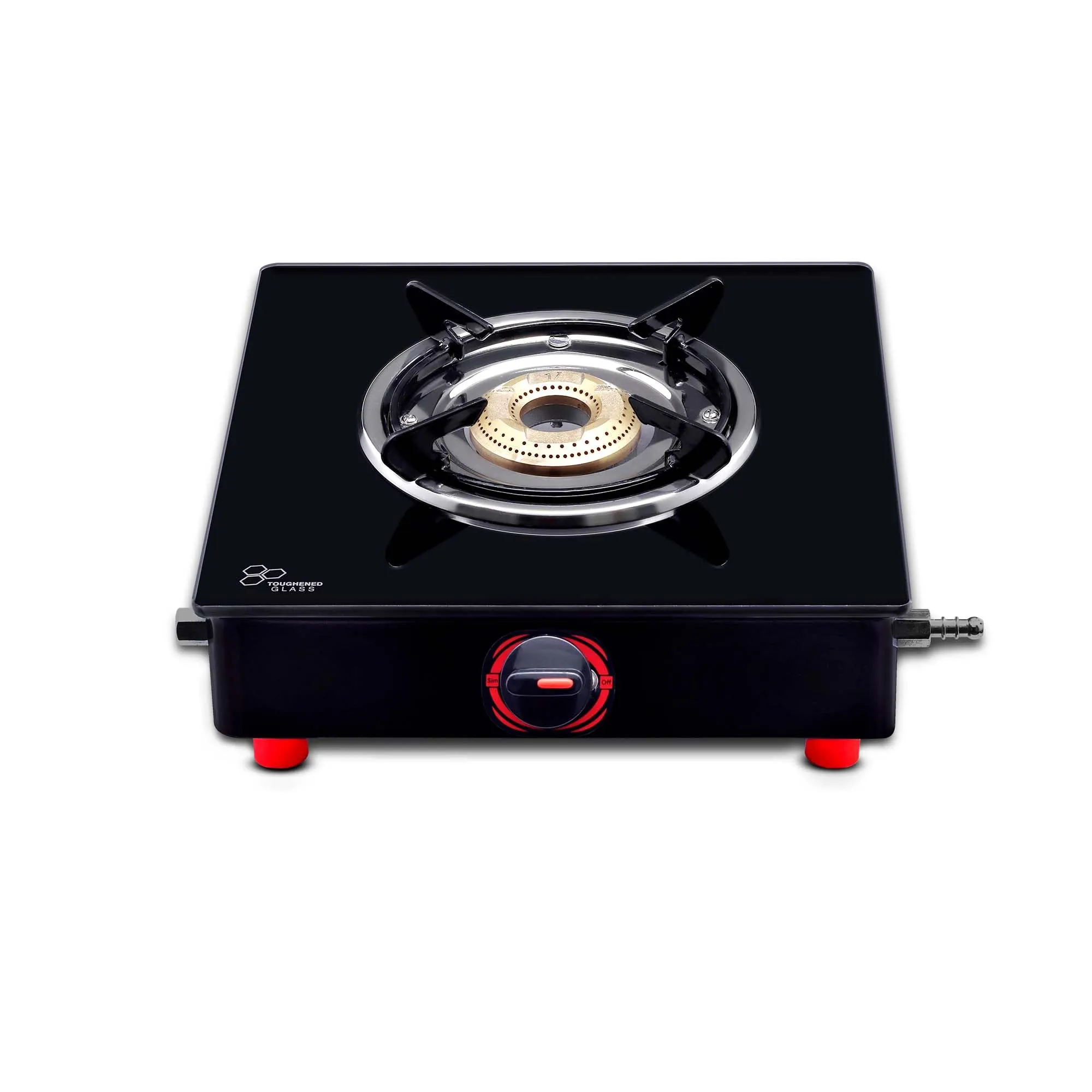 Surya Flame Smart 1 Burner Glass Top Chulha chulha Black Manual Ignition India's First PNG Gas Stove, ISI Certified Direct Pipeline Gas 2 Year Doorstep Warranty Including Glass