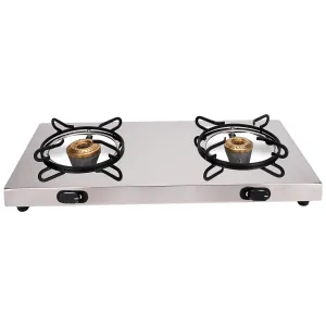 Thermador Gas Stove 2 Burners | Ergonomic Knobs | Brass Plated Burner | ISI Certified | 2 Burner Gas Stove | Gas chulha Burner | Stainless Steel Gas Stove| 1 Year Manufacturer Warranty