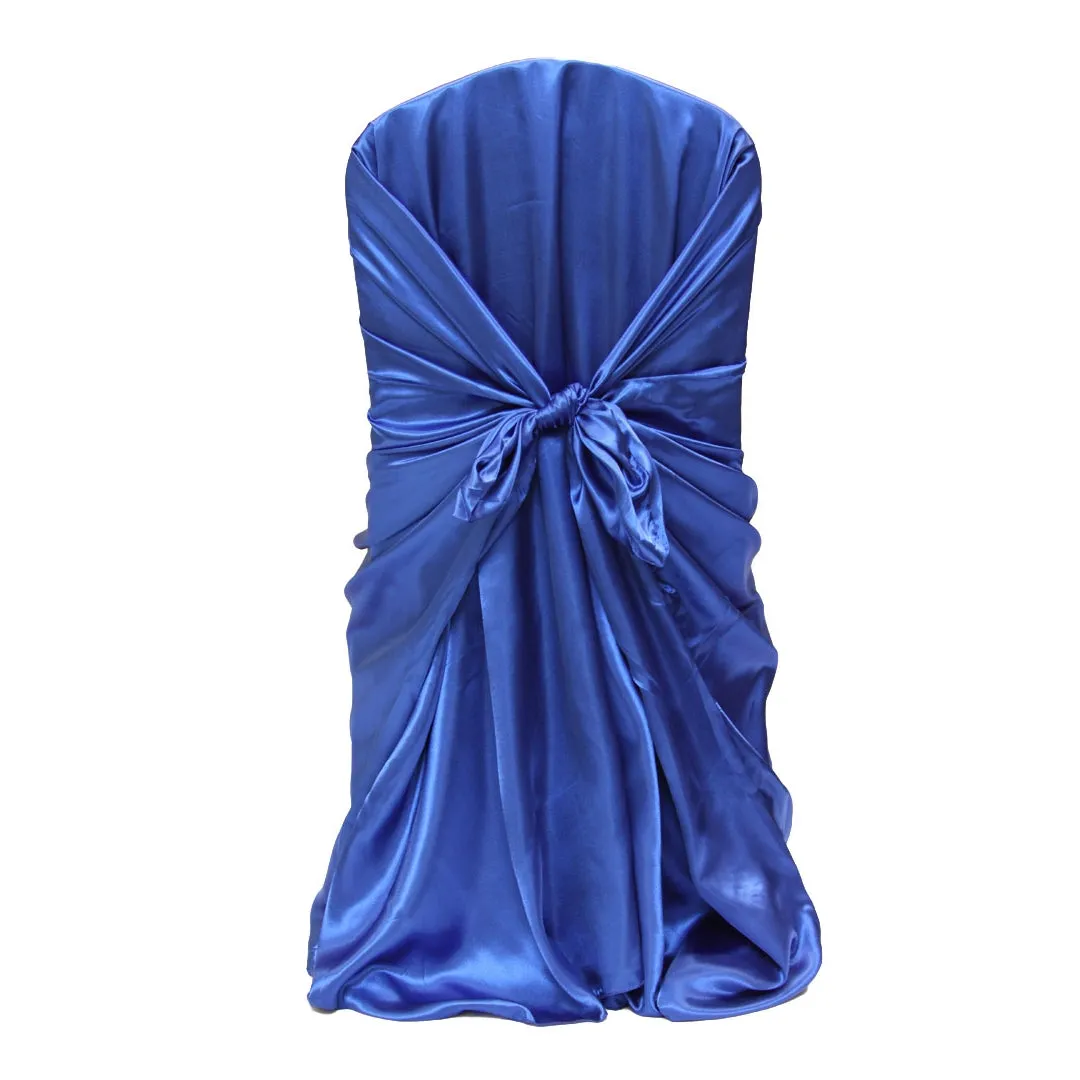 Universal Satin Self Tie Chair Cover - Royal Blue