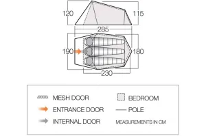 Vango Soul 300 Tent - 3 Person Tunnel Tent