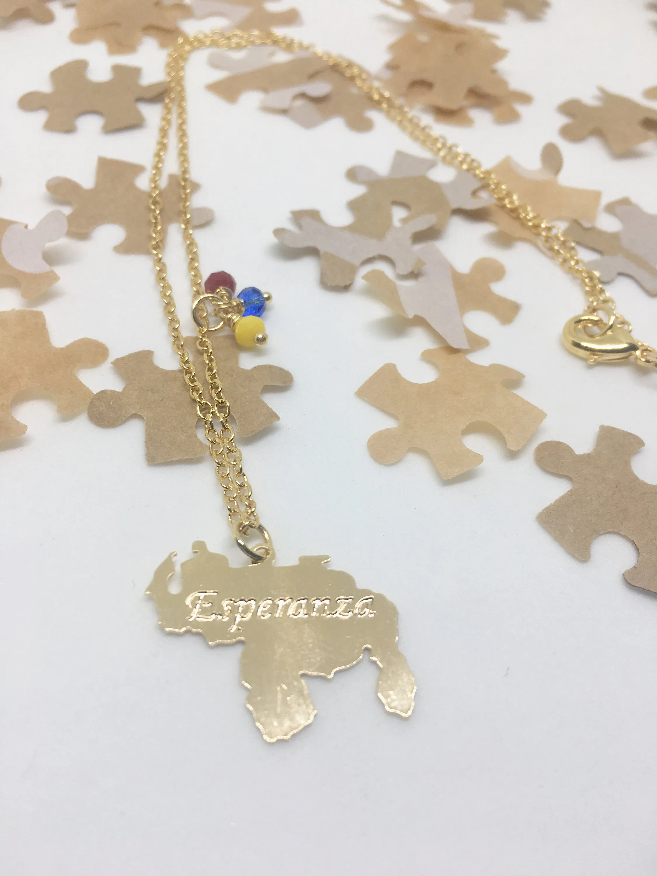 Venezuelan map necklace