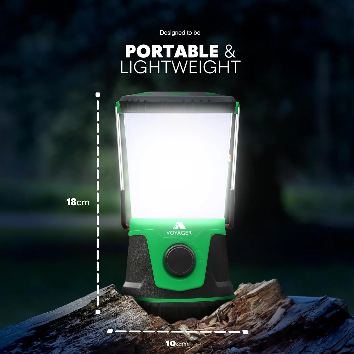 Voyager LED Camping Lantern – 1500 Lumen Light with Up to 40 Hours Battery Life (D Size) – Durable Emergency Survival Gear for Night Trips, Hiking, and Camping – Dark Green