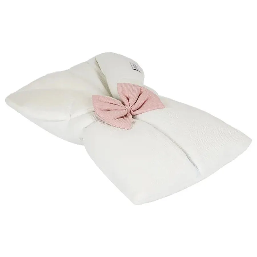 White & Grey Sleeping Bag - White W/Bow (Peach)