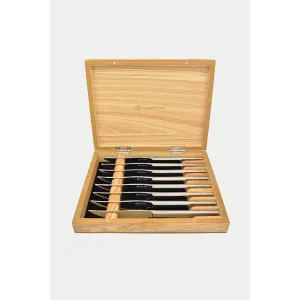 Wusthof 8-Piece Stainless Steak Knife Set in Wooden Chest